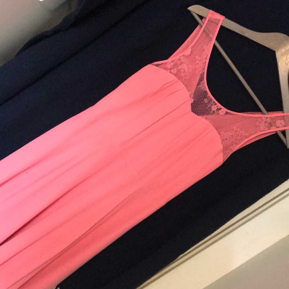 Pink lace/flower dress from express, size 6.
